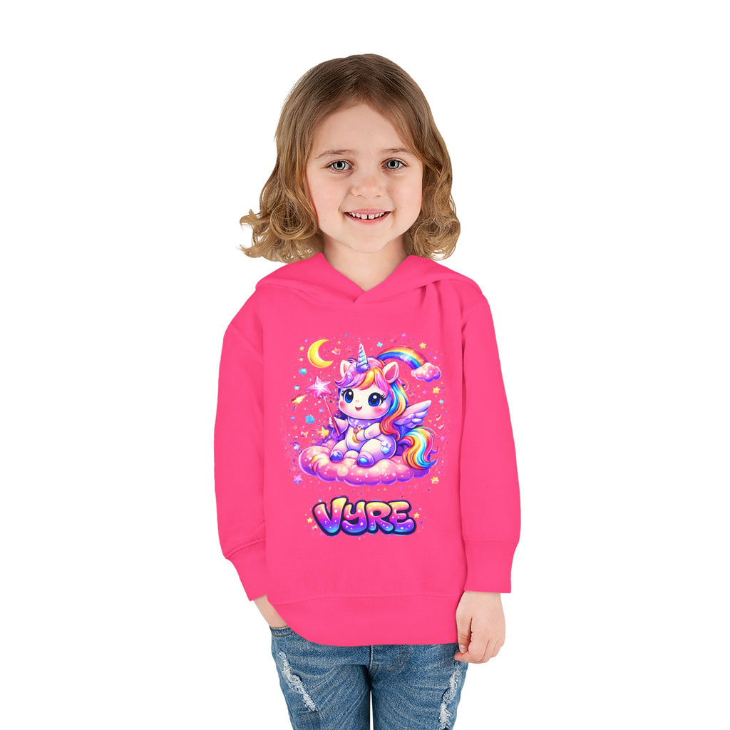Cute Rainbow Unicorn Toddler Hoodie — "Vore" Graphic Pullover