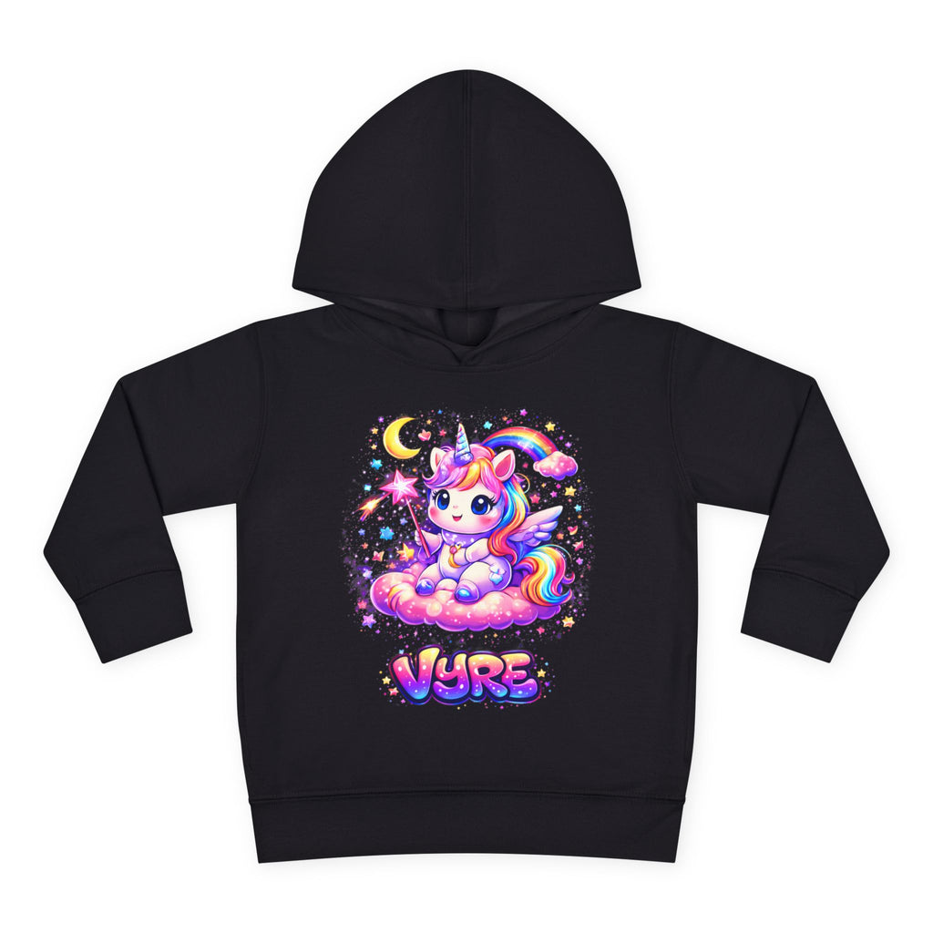 Cute Rainbow Unicorn Toddler Hoodie — "Vore" Graphic Pullover