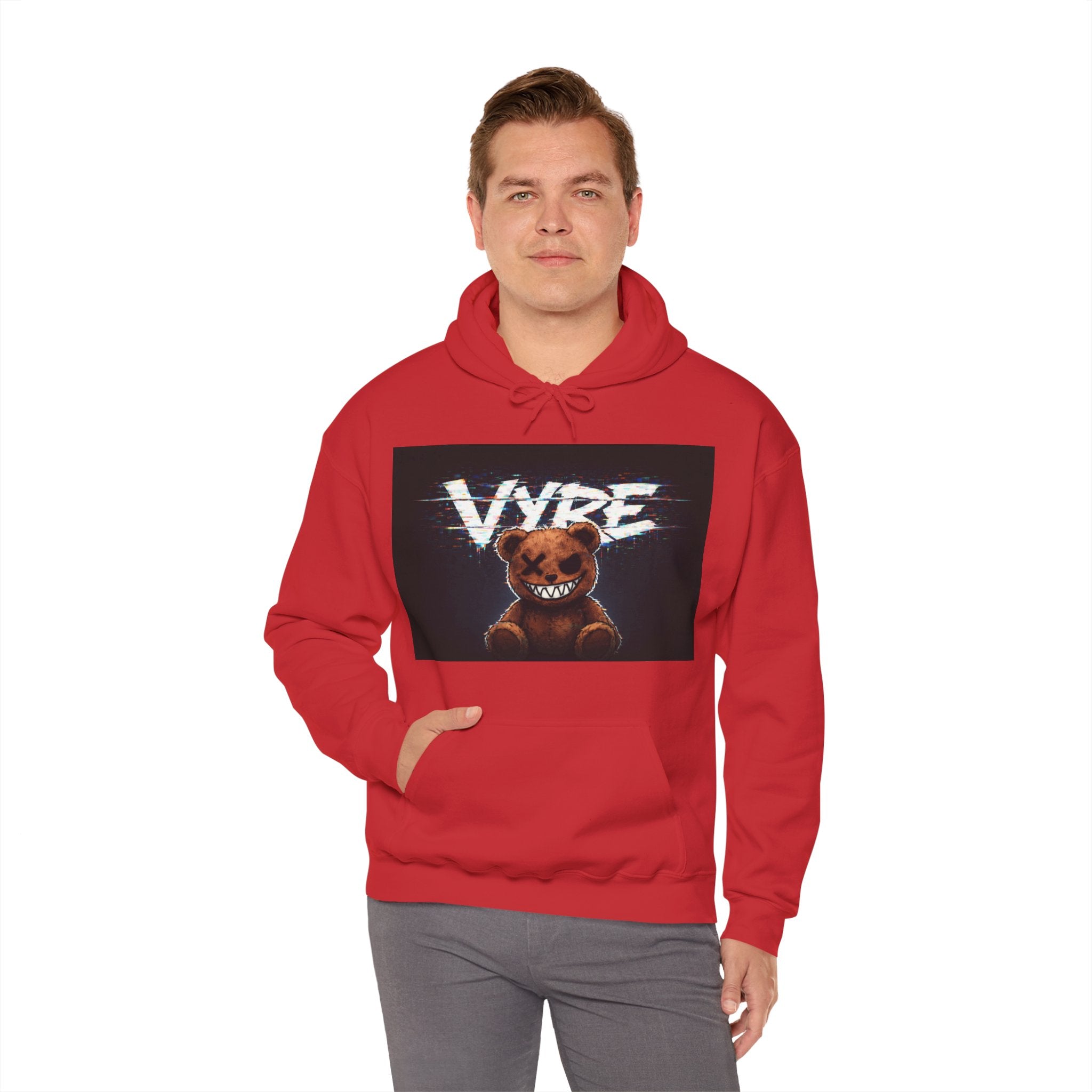 Psychotic Teddy Glitch Hoodie — Vyre Glitched Hype Sweatshirt