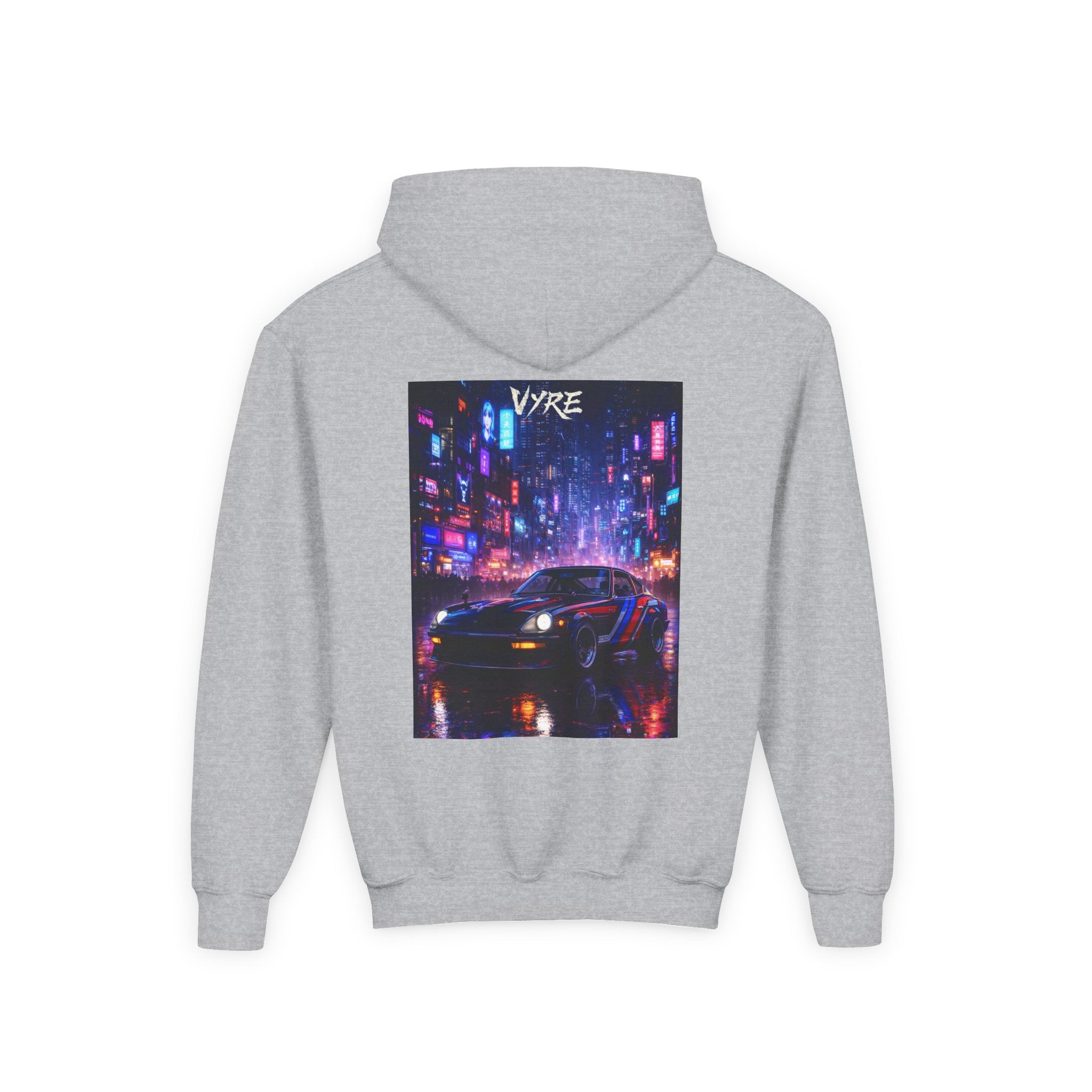 VYRE Cybercity Retro Kids Hoodie — Youth Cyberpunk Streetwear