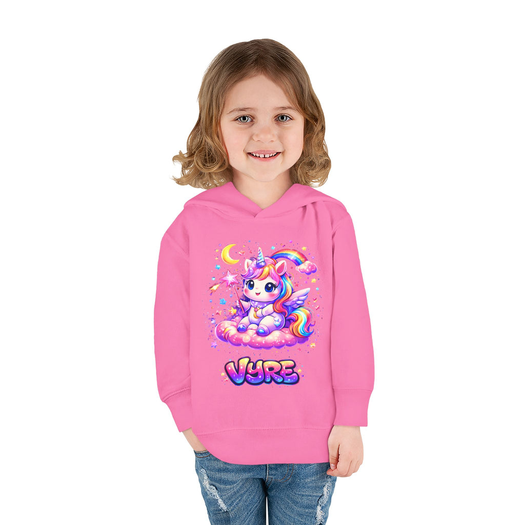 Cute Rainbow Unicorn Toddler Hoodie — "Vore" Graphic Pullover