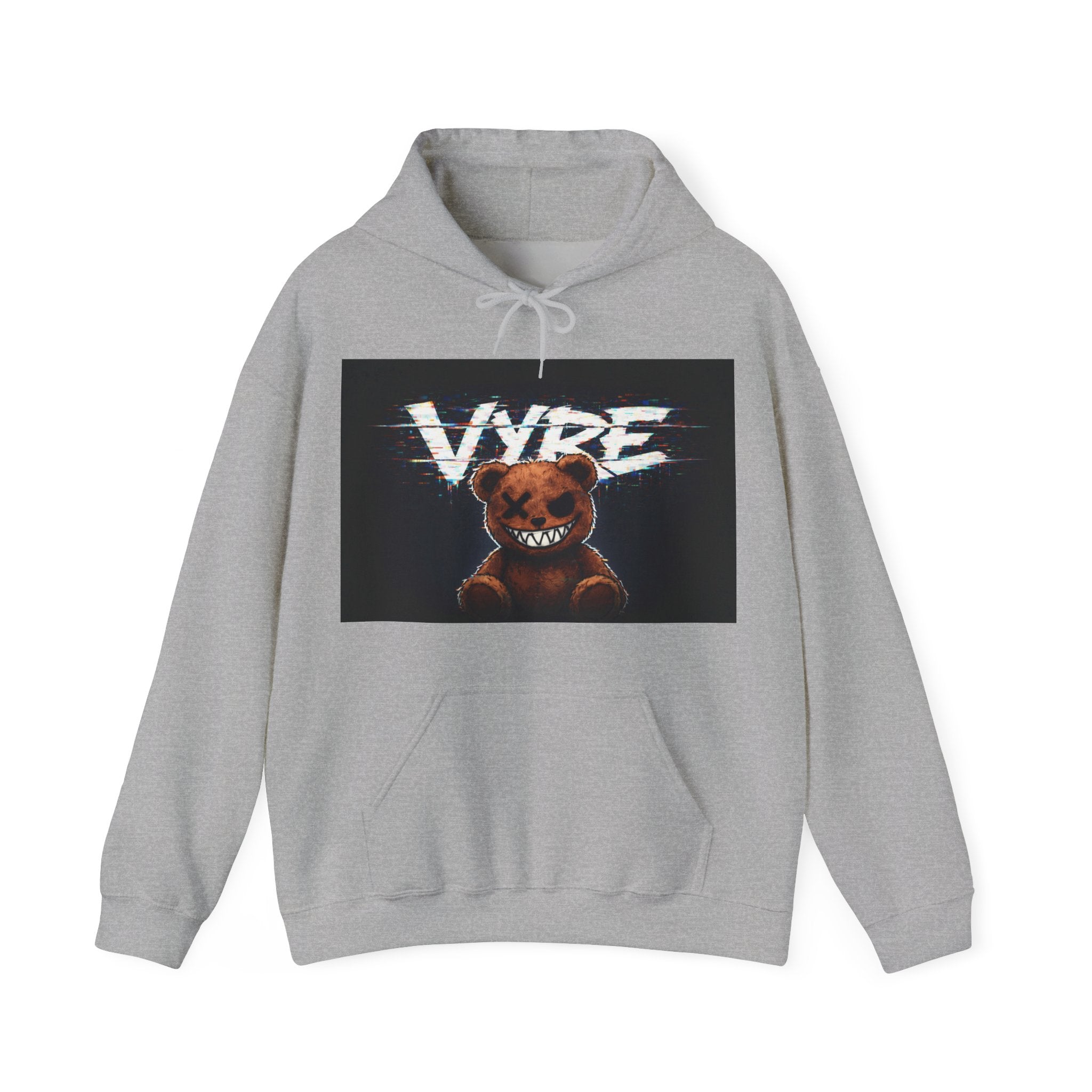 Psychotic Teddy Glitch Hoodie — Vyre Glitched Hype Sweatshirt