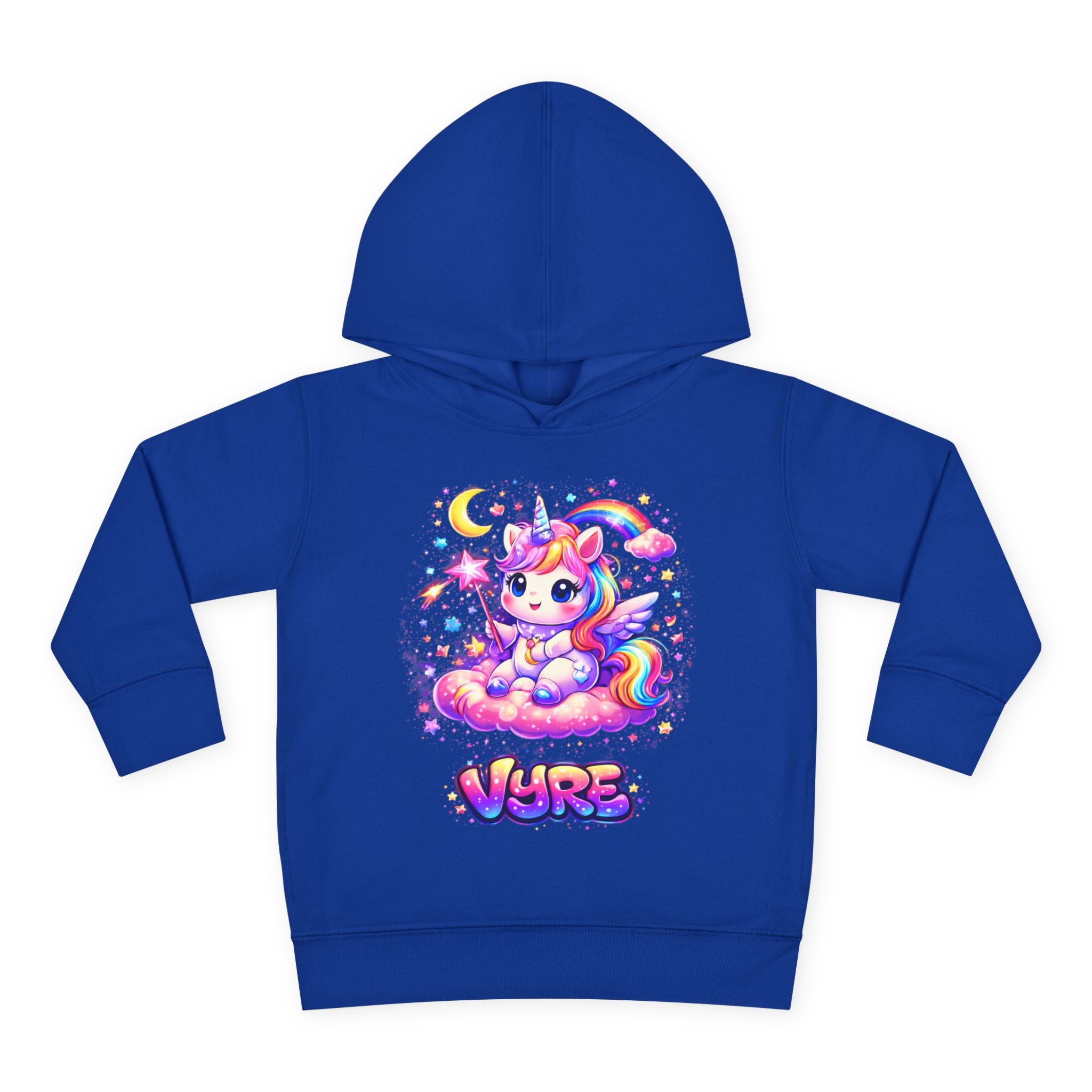 Cute Rainbow Unicorn Toddler Hoodie — "Vore" Graphic Pullover