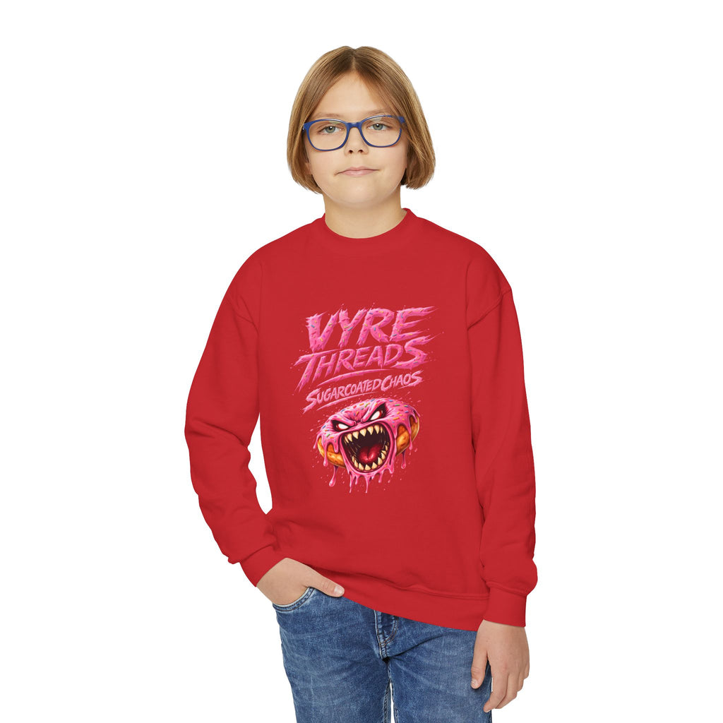 Vyre Threads Youth Crewneck Sweatshirt — Graphic Pink Monster Logo