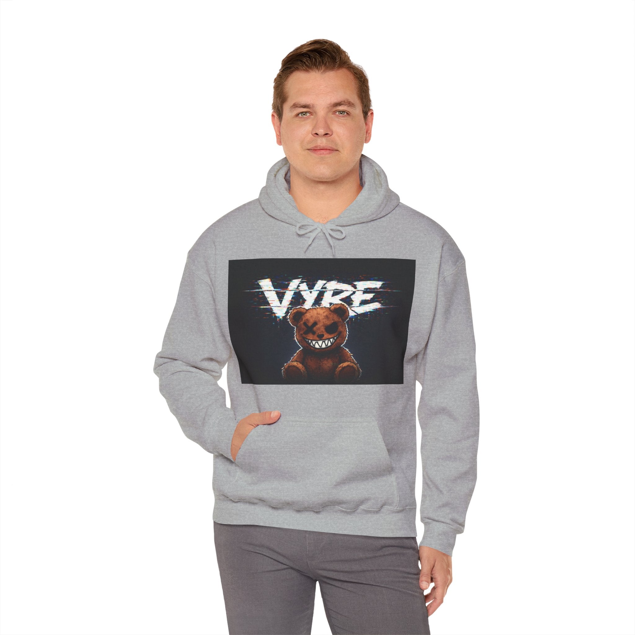 Psychotic Teddy Glitch Hoodie — Vyre Glitched Hype Sweatshirt
