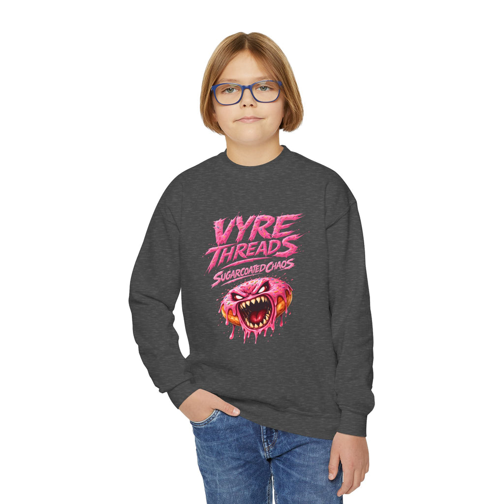 Vyre Threads Youth Crewneck Sweatshirt — Graphic Pink Monster Logo