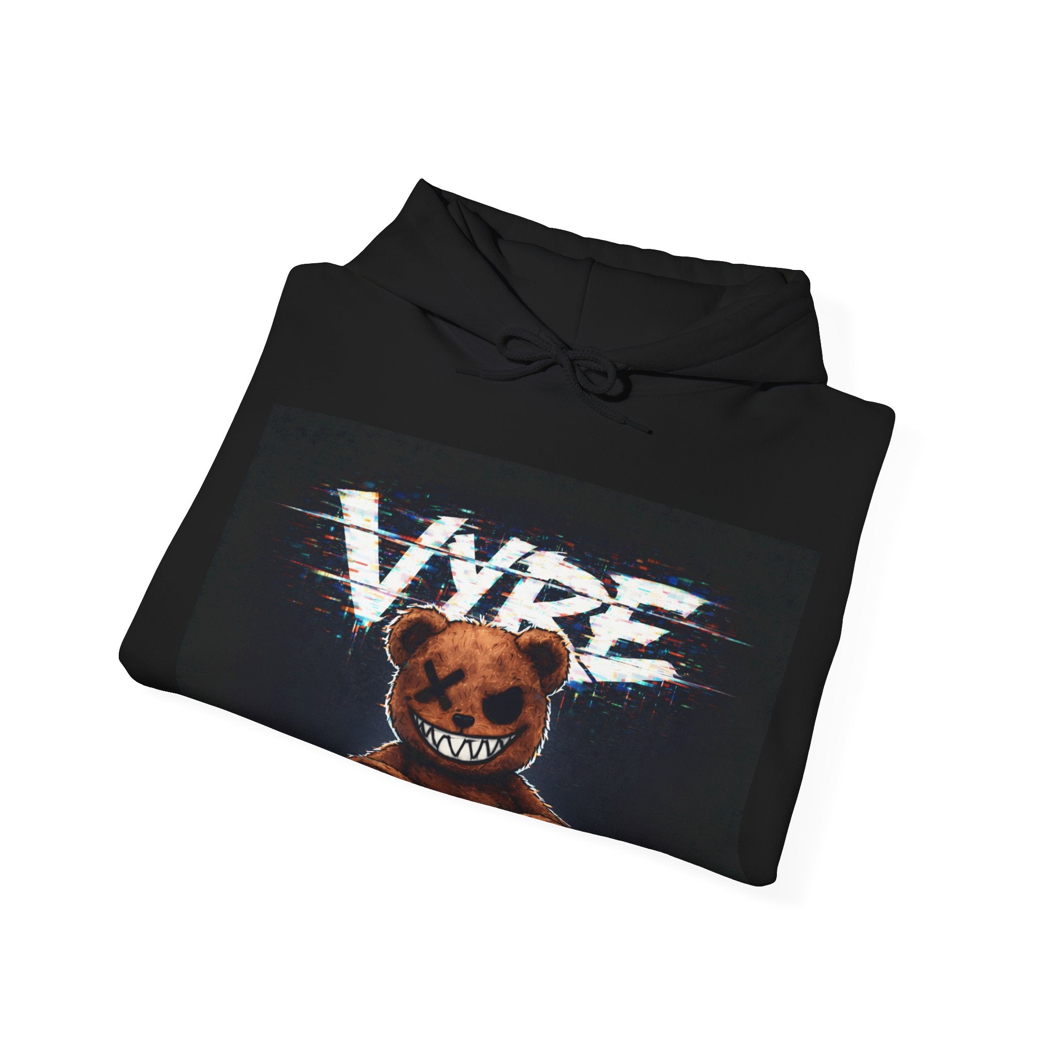Psychotic Teddy Glitch Hoodie — Vyre Glitched Hype Sweatshirt