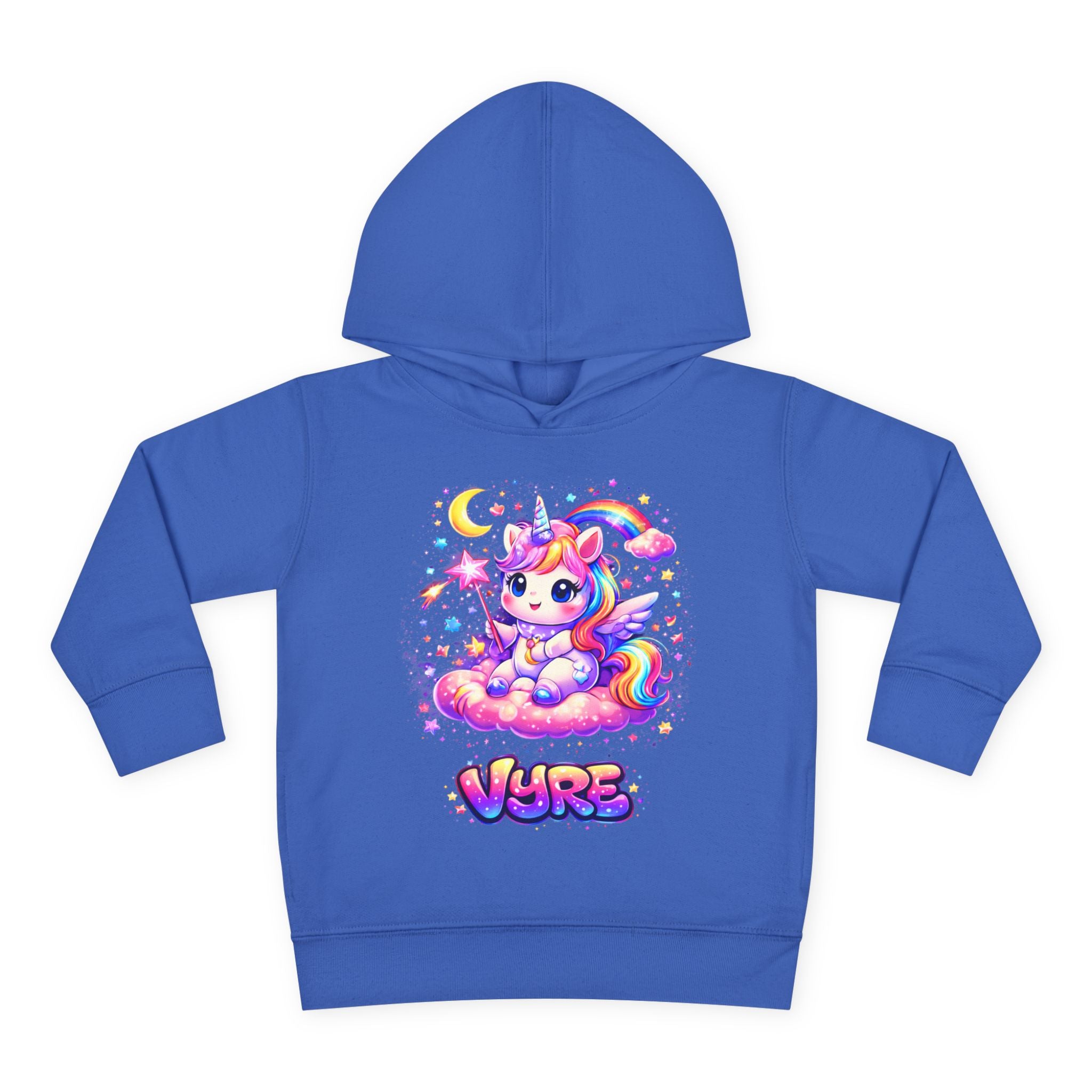 Cute Rainbow Unicorn Toddler Hoodie — "Vore" Graphic Pullover