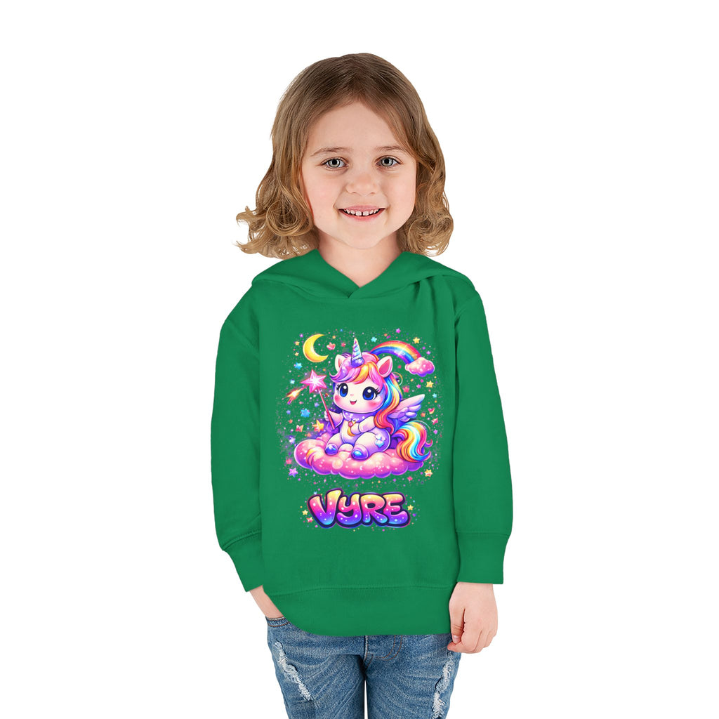 Cute Rainbow Unicorn Toddler Hoodie — "Vore" Graphic Pullover
