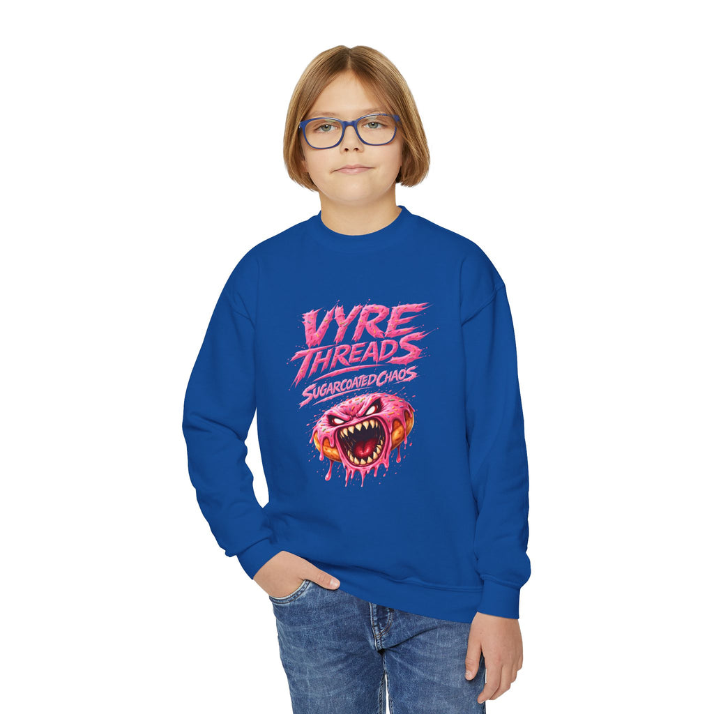 Vyre Threads Youth Crewneck Sweatshirt — Graphic Pink Monster Logo