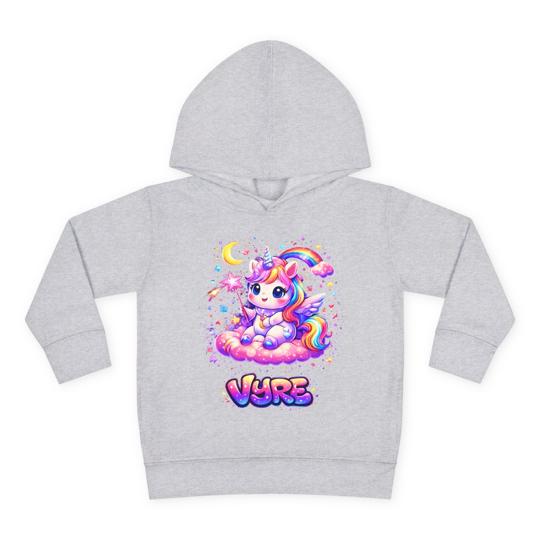 Cute Rainbow Unicorn Toddler Hoodie — "Vore" Graphic Pullover