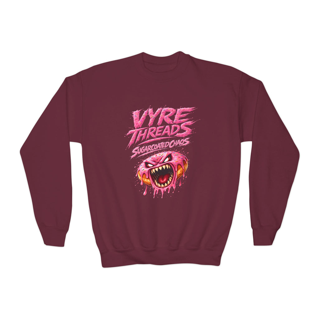 Vyre Threads Youth Crewneck Sweatshirt — Graphic Pink Monster Logo
